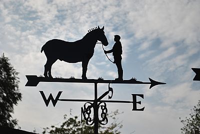 Show Horse and Man weather vane